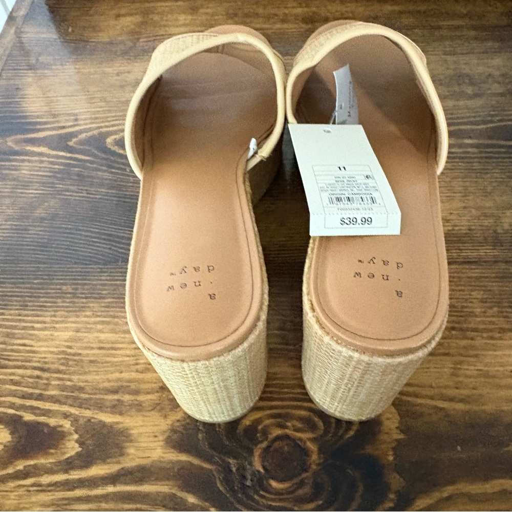 A New Day Ricky Tan Woven Platform Sandals Size‎ 11 - Picture 5 of 7